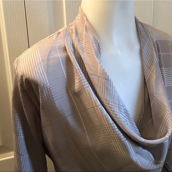 VINTAGE ANNE KLEIN / COWL BLOUSE / SZ 10 - Picture 3 of 5